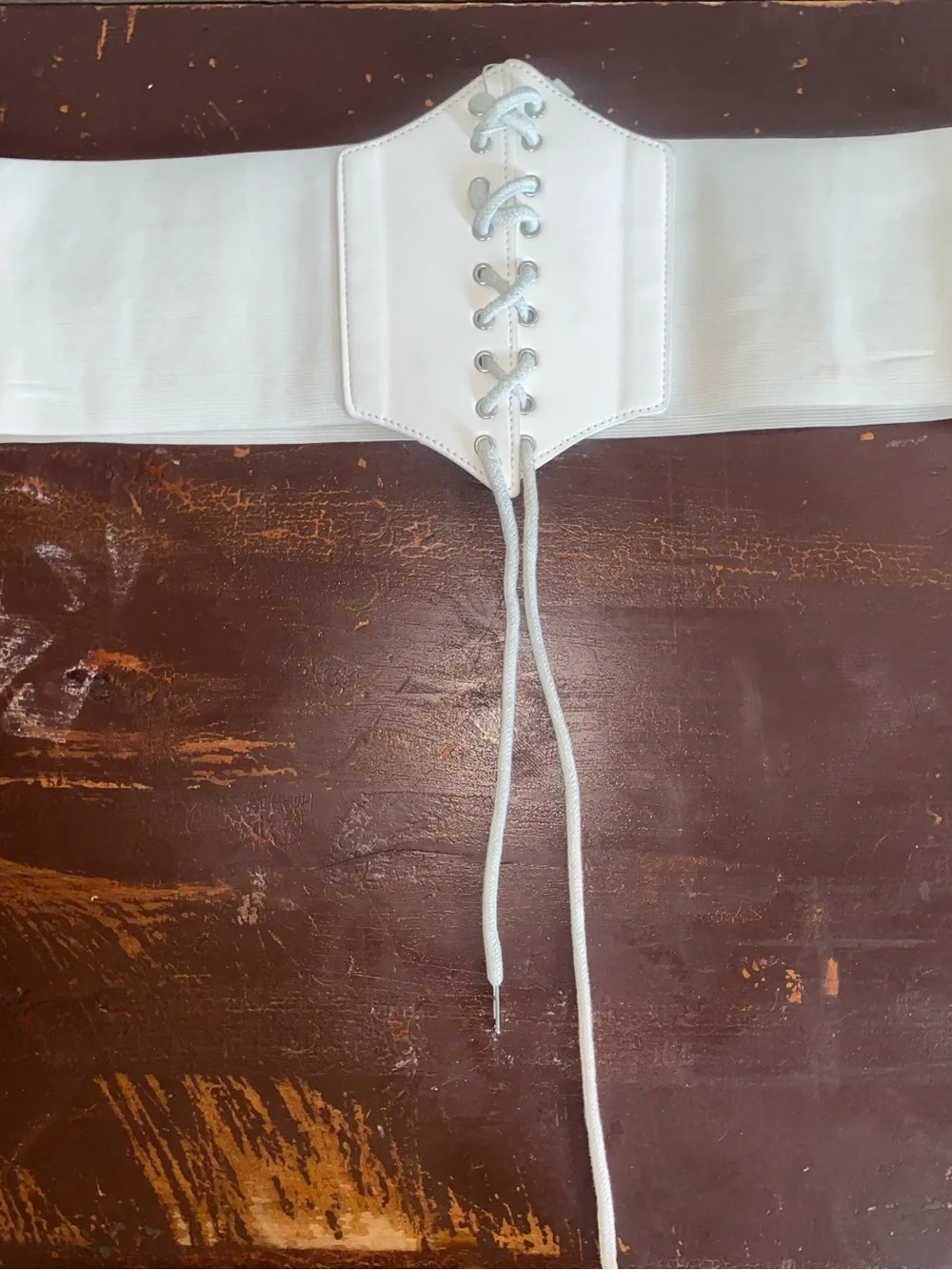 White Lace-Up Waist Belt - Women's Accessory